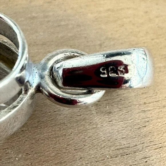 925 STERLING SILVER CRYSTAL QUARTZ PENDANT - MARKED - 2.5" 18g - Picture 4 of 5